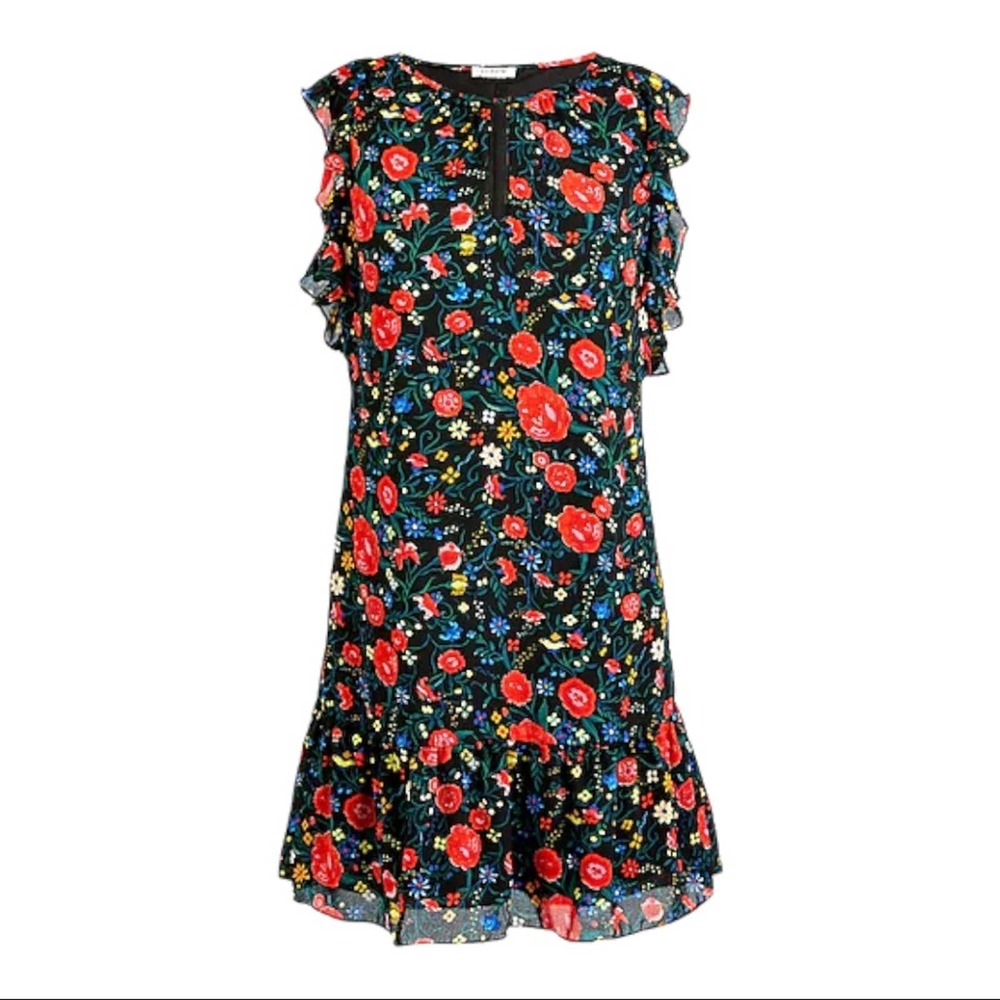 J. CREW Printed Flutter Floral Dress - Picture 3 of 11